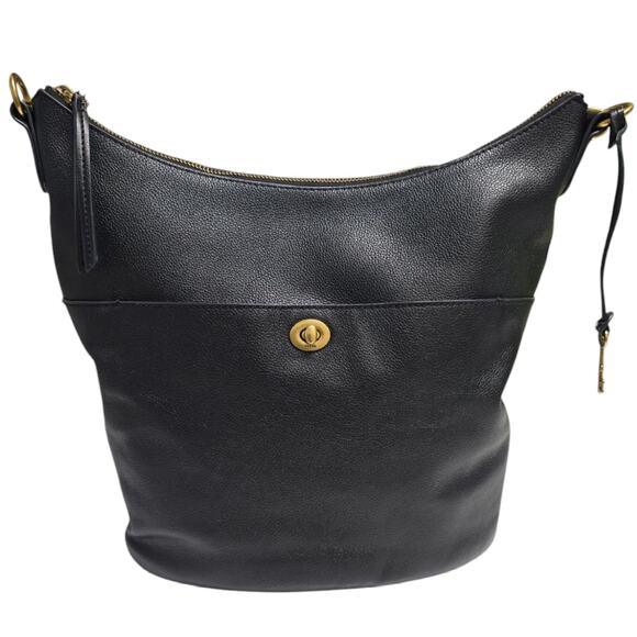 Fossil Talulla Hobo Shoulder Bag Purse Black Leather SHB2840 - Picture 4 of 13